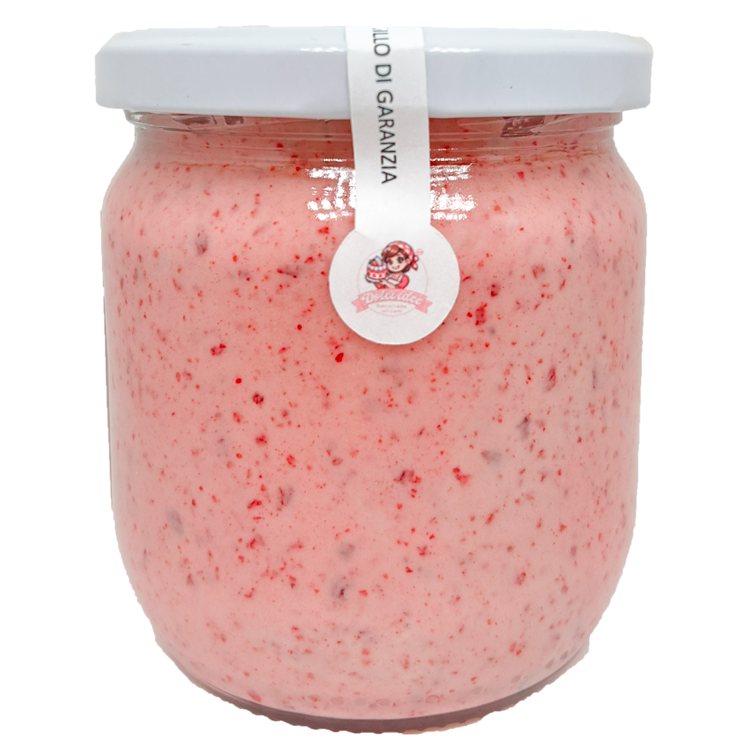 Crema Spalmabile ai Frutti Rossi Crunchy 400g – Con Inclusioni Croccanti di Fragola e Lampone – Pronta all’Uso, Per Farciture Post Forno, Sac à Poche, Surgelabile - immagine 2