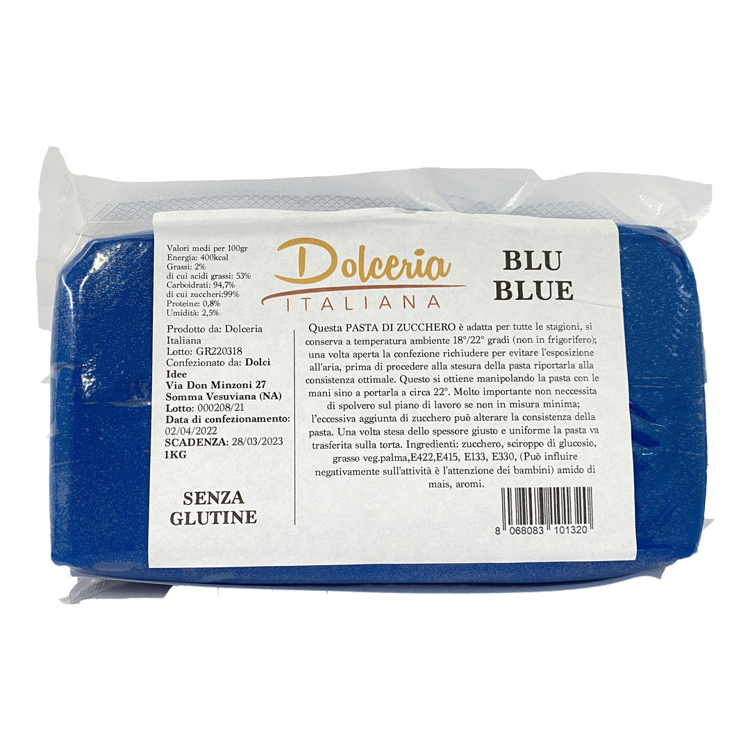 Pasta di zucchero blu